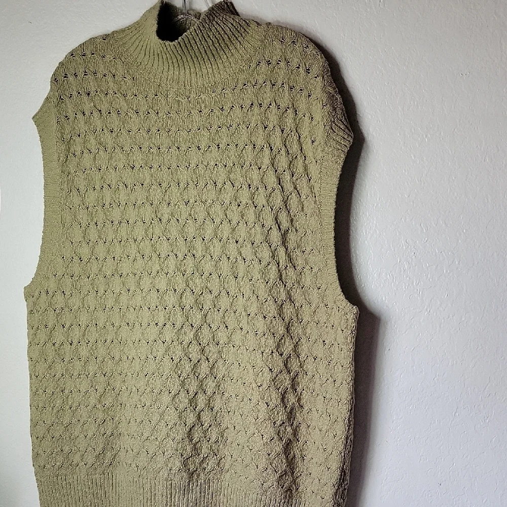 Free People Rosemary Textured Turtleneck Sweater - Olive Size M
